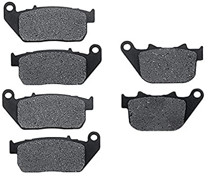 KMG Front + Rear Brake Pads Compatible with 2006-2007 Harley FLHX FLHXi  Street Glide - Non-Metallic Organic NAO Brake Pads Set