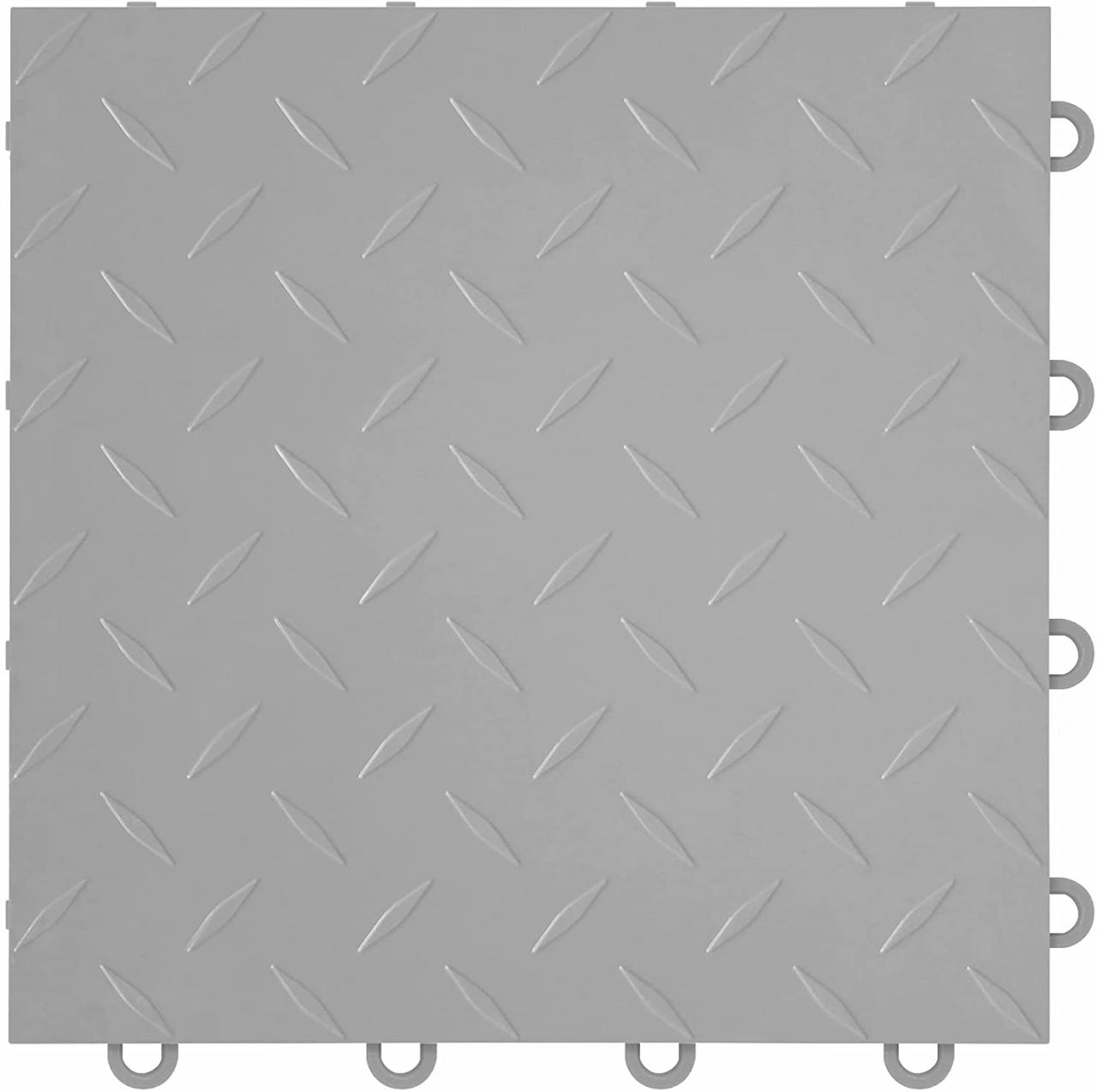 Buy IncStores ⅜ Inch Thick Nitro Interlocking Garage Floor Tiles | Plastic Floor  Tiles for a Stronger and Safer Garage, Workshop, Shed, or Trailer | 12”x12”  Tiles, Diamond, Gunmetal, Pack of 52
