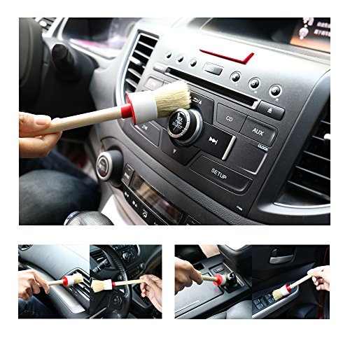 SUBANG 10 Pieces Car Cleaner Brush Set Including Detail Brush (Set of 5),3  pcs Wire Brush and 2 pcs Automotive Air Conditioner, Auto Detailing Brush  for Cleaning Wheels, Interior, Exterior, Leather :
