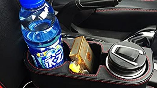 Buy IOKONE Coin Side Pocket Console Side Pocket Leather Cover Car Cup  Holder Auto Front Seat Organizer Cell Mobile Phone Holder (Black) Online in  Taiwan. B075FLKFJC
