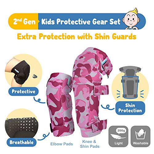 Simply Kids Soft Knee and Elbow Pads with Bike Gloves I Toddler Protective  Gear Set w/Mesh Bag I Comfortable & CSPC Certified I Bike, Roller-Skating,  Skateboard Knee Pads for Kids Child |
