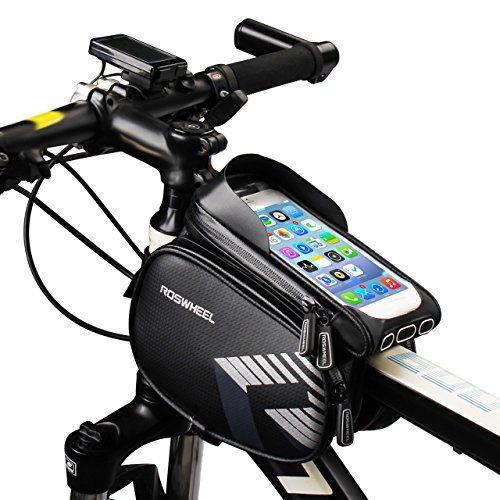 FlexDin Bike Frame Bag Cycling Bicycle Head Top Tube Pannier Bags  Waterproof Bike Phone Mount Holder Pouch for 5