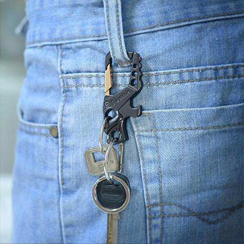 Hephis Heavy Duty Key Chain Bottle Opener,Carabiner Car Key Chains for Men  and Women(Black and Gold) : Amazon.ae: Automotive