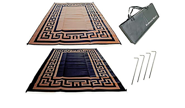 Redwood Mats Patio Mat 9' X 12' Greek Key - Brown/Black Rv Mat Reversible Outdoor  Rug Camping Indoor (with Ground Stakes & Carry Bag) : Amazon.sg: Garden
