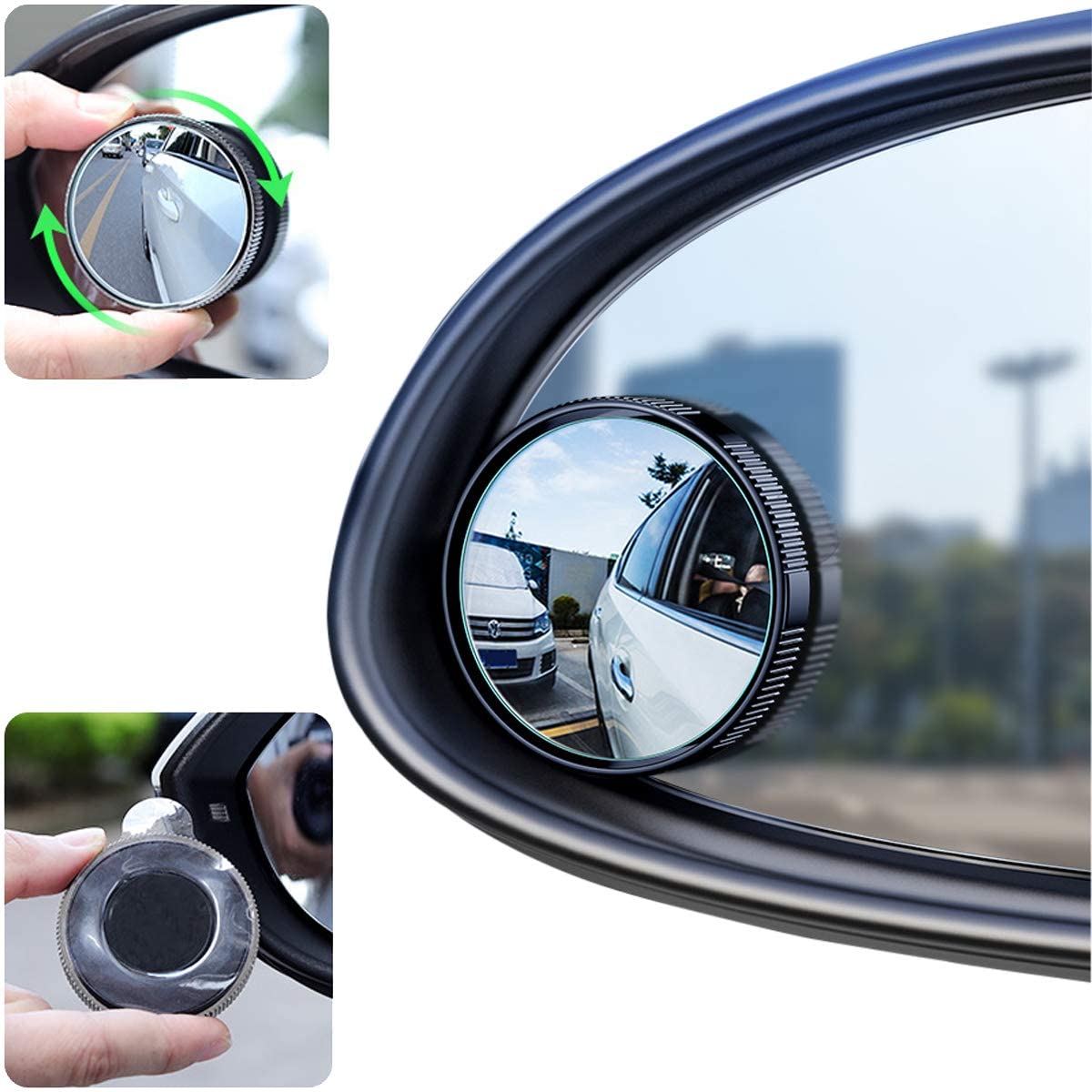 Buy Car Blind Spot Mirror, Round HD Glass with Framed Convex Rear View  Mirror with Wide Angle Adjustable Sucker for Cars SUV and Trucks Online in  Hong Kong. B08VHZ3W6Q