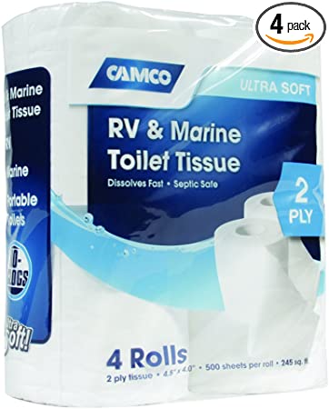 Camco RV & Marine 1-Ply Toilet Paper (4 Regular Rolls) | Hills Flat Lumber