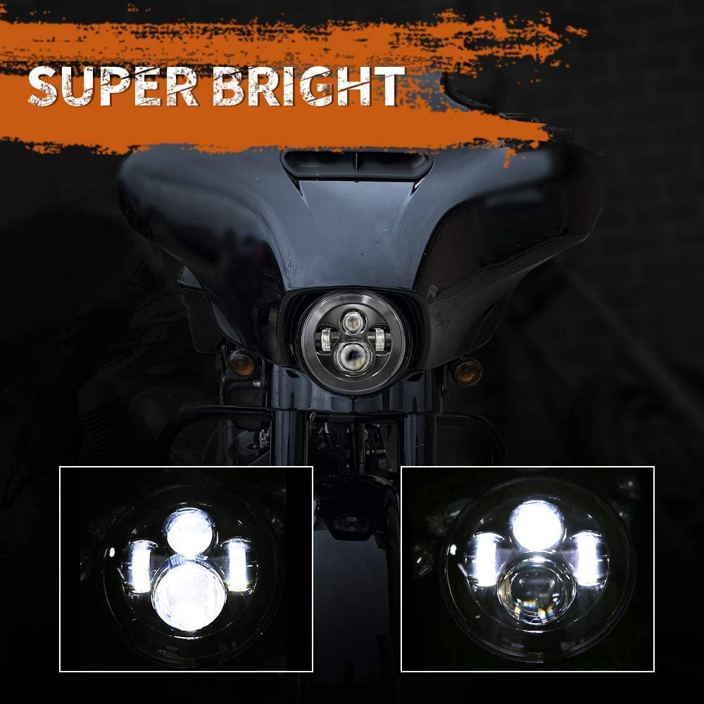Buy DOT 7 Inch Motorcycle LED Headlight Compatible with Harley Davidson  Electra Glide Street Glide Fat Boy Road King Heritage Softail Switchback  Headlamp Black Online in Indonesia. B074PQ8T2B