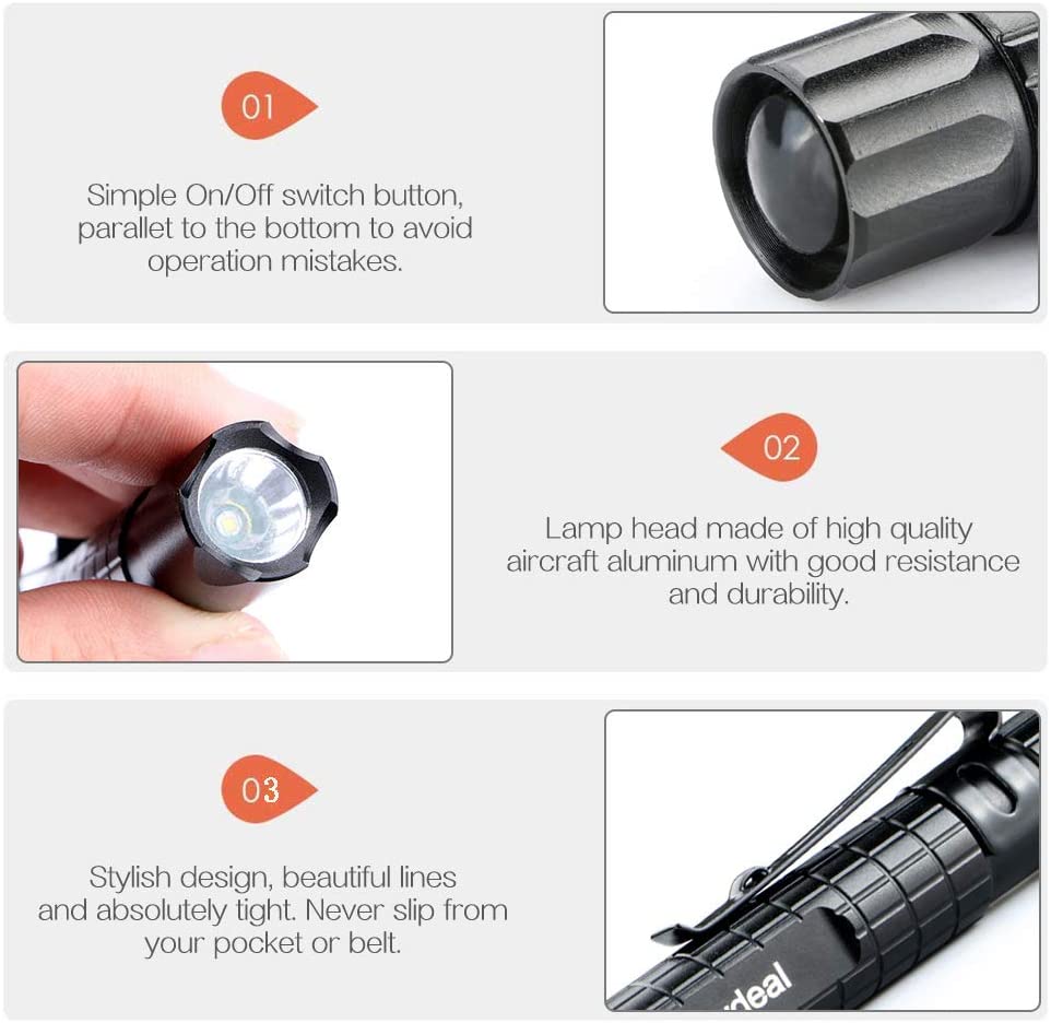 Enjoydeal R3 LED flashlight 1000 Lumens LED Mini Penlight Flashlight Belt  Clip Pocket Torch Portable Flash Torch Lamps Use 1xAAA|lamp square|lamplamp  mini - AliExpress