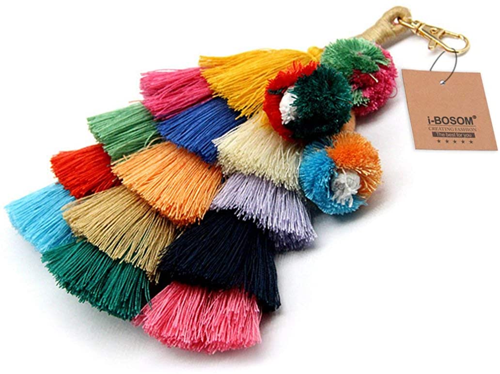 Buy Colorful Boho Pom Pom Tassel Bag Charm Key Chain Online in Vietnam.  B07C28X575