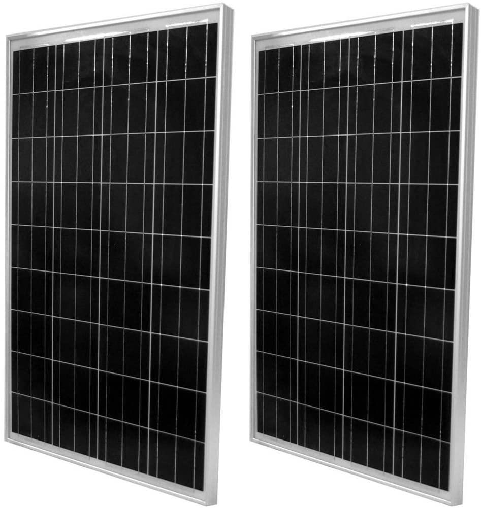 HKK2I2Q WindyNation 300 Watt (3pcs 100 Watt) Solar Panel Kit with 1500W  VertaMax Power Inverter for RV, Boat, Off-Grid 12 Volt