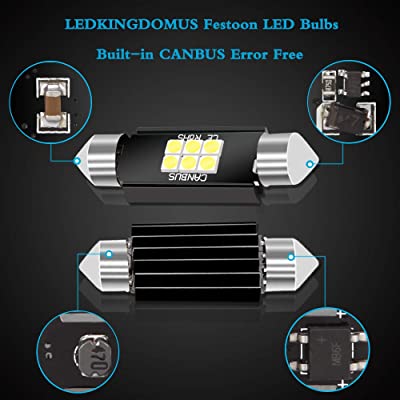 Buy LEDKINGDOMUS 578 LED Bulb White, 42mm 6500K CANBUS Error Free 6-SMD  Festoon LED Interior Map Dome Door Lights Bulbs 211-2 212-2 569 6411,  4-Pack Online in Taiwan. B07F9JTWQF