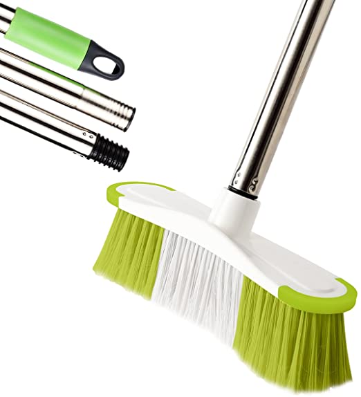 Soft Sweeping Broom, MEIBEI Push Broom with 130CM Stainless Steel Long  Handle and Soft Bristle Brush Head for Sweep Indoor and Outdoor :  Amazon.co.uk: Grocery