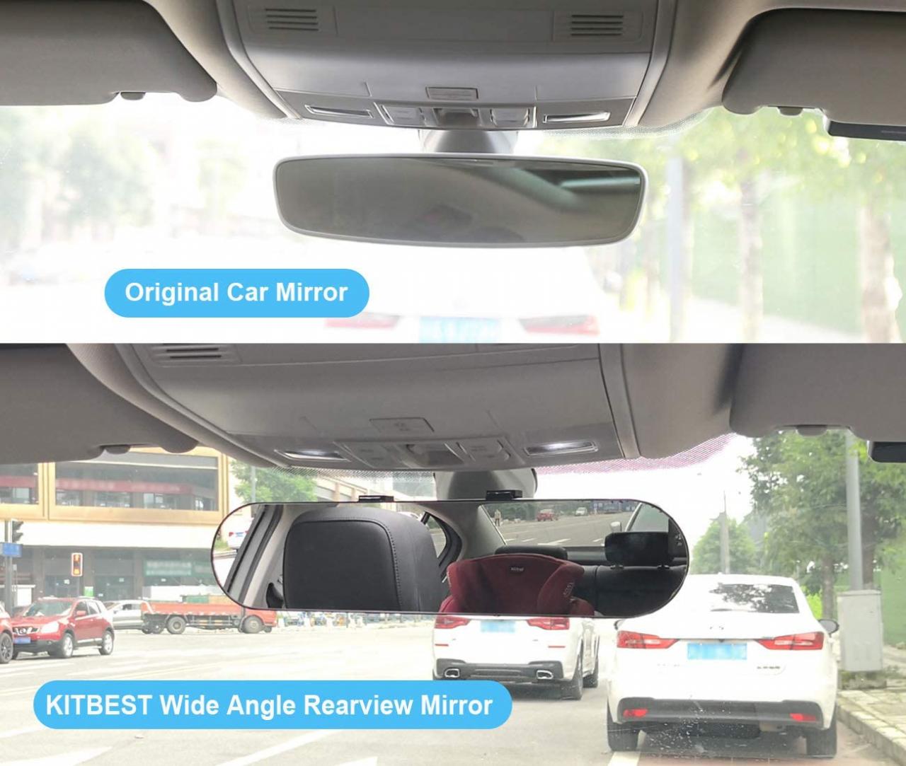 Buy KITBEST Rear View Mirror 11.8, Wide Angle Rear View Mirror, Universal  Panoramic Rearview Mirror, Convex Car Interior Mirror to Reduce Blind Spot  Effectively for Cars SUV Trucks (11.8” L x 2.7”
