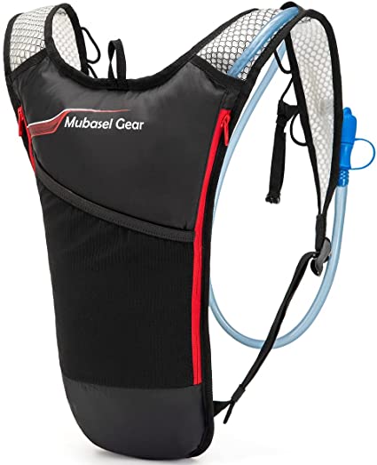 Mubasel Gear Hydration Backpack Pack with 2L BPA Free Bladder - Lightweight  Pack Keeps Liquid Cool Up to 4 Hours- Outdoor Sports Gear for Running  Hiking Cycling Skiing Black Red: Buy Online