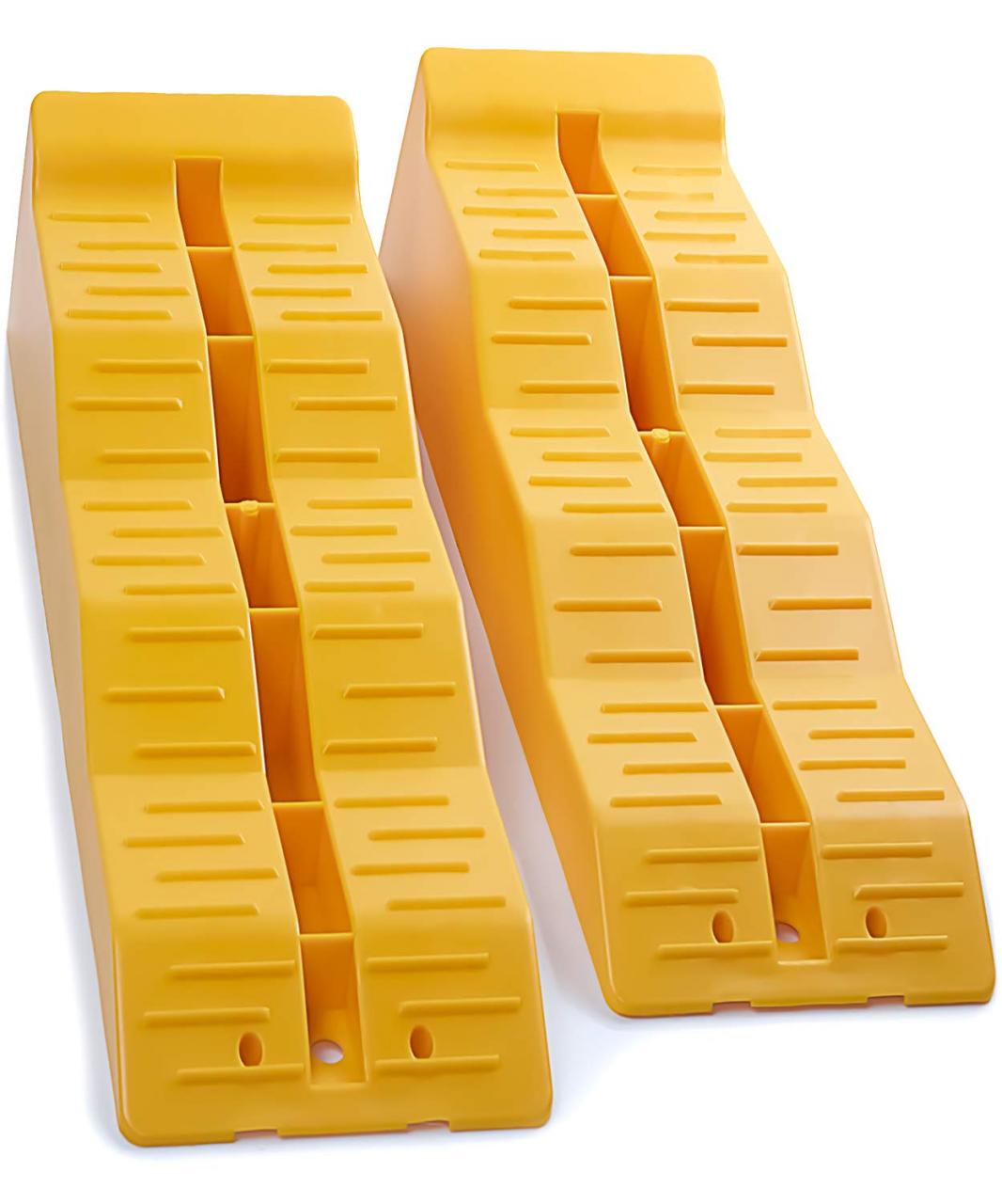 OxGord RV Leveling Ramps - Camper or Trailer Leveler/Wheel Chocks for  Stabilizing Uneven Ground and Parking - Set of 2 Blocks, Yellow- Buy Online  in Indonesia at Desertcart - 43781449.