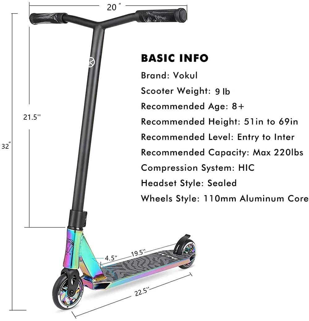 Buy VOKUL K1 Pro Scooters - Stunt Scooter | Trick Scooter - Intermediate  and Beginner Freestyle Scooter for Kids 8 Years and UP,Teens and Adults  -Quality Kick Pro Scooter for Boys and