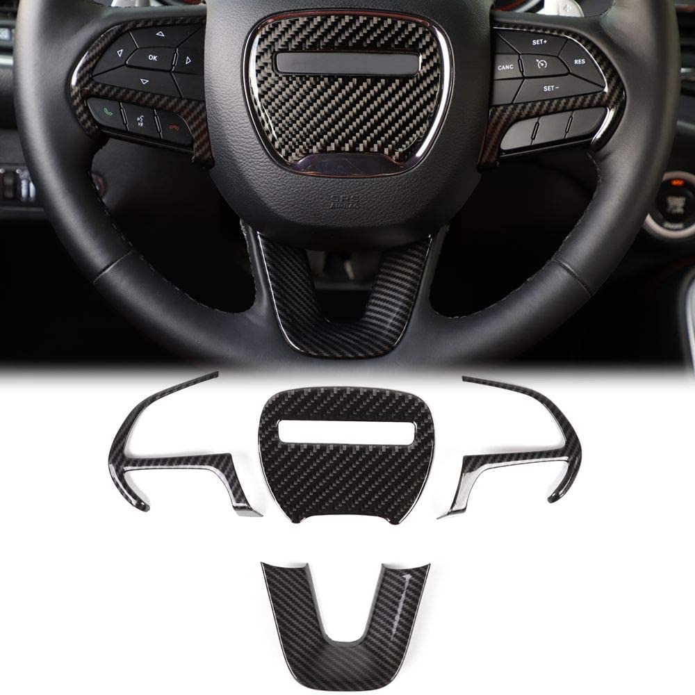Buy Voodonala for Challenger Charger Steering Wheel Cover Accessories Trim  for 2015-2020 Dodge Challenger Charger Carbon Fiber Online in Indonesia.  B081ZTWCVH