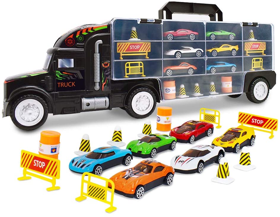 Buy Big Daddy Big Rig Heavy Duty Tractor Trailer Transport Car Transport  Toy Truck with 3 Cars Online in Indonesia. B07M958ZPD