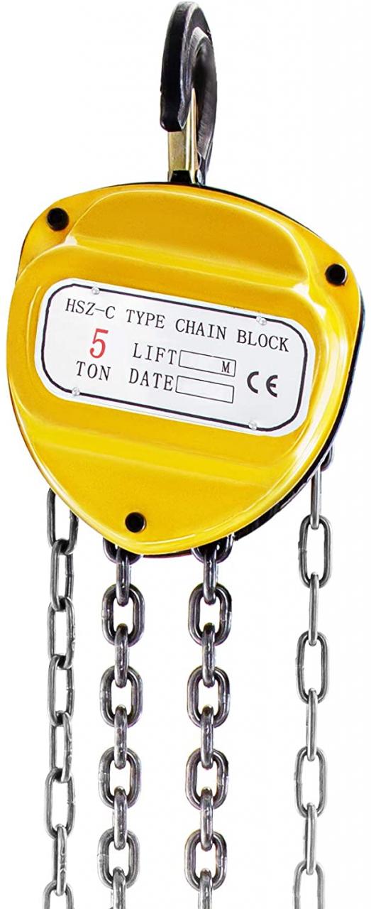 Buy BestEquip Chain Hoist 11000lbs/5ton, Chain Block Hoist Manual Chain  Hoist 20ft/6m, Block Chain Hand Chain Lifting Hoist, w/Two Hooks Chain  Pulley Tackle Hoist Winch Lifting Pulling Equipment Yellow Online in Hong