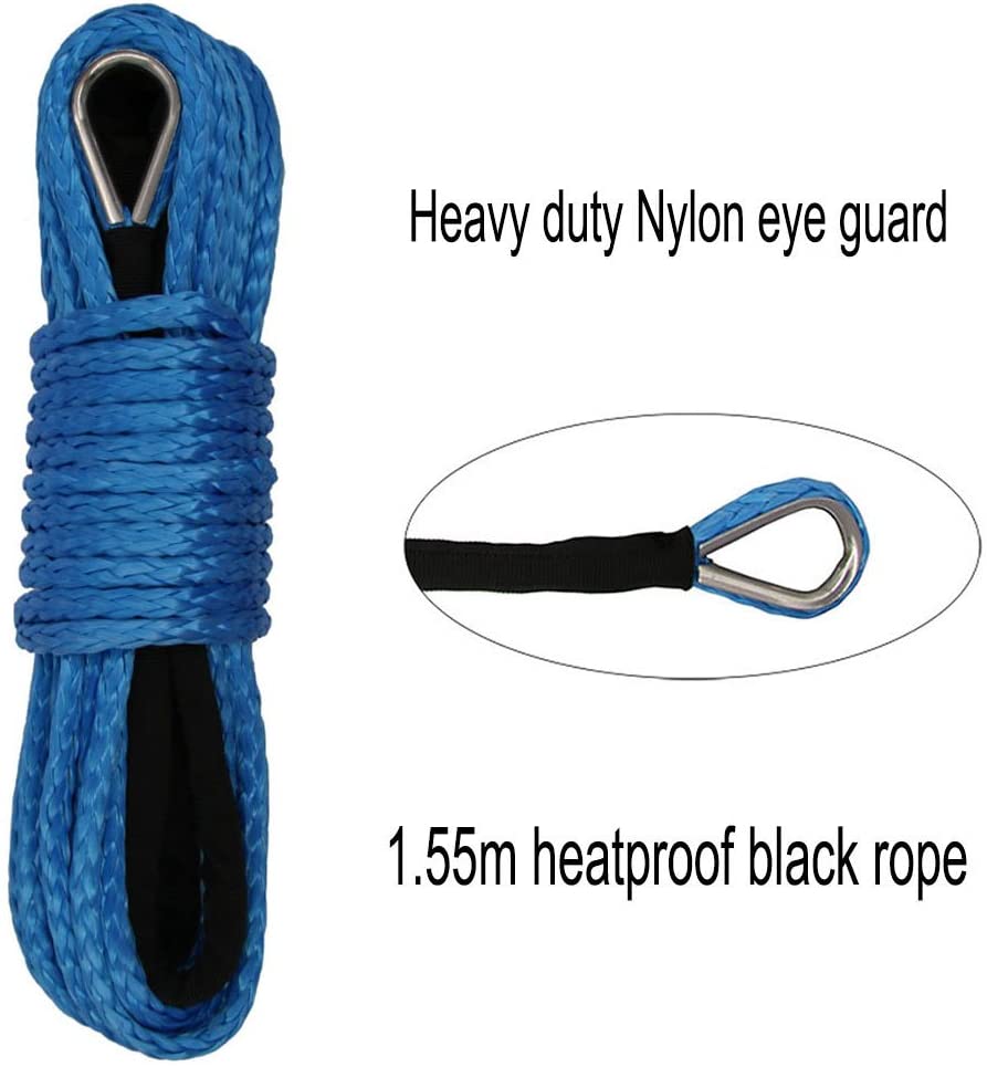 Buy HOOAI Synthetic Winch Rope - 3/16 x 48' Winch Cable Blue Winch Rope  6000+ LBs with Sheath for atvs Winches ATV UTV SUV Truck Boat Ramsey Synthetic  Winch Rope Online in Poland. B072Q7F7FS