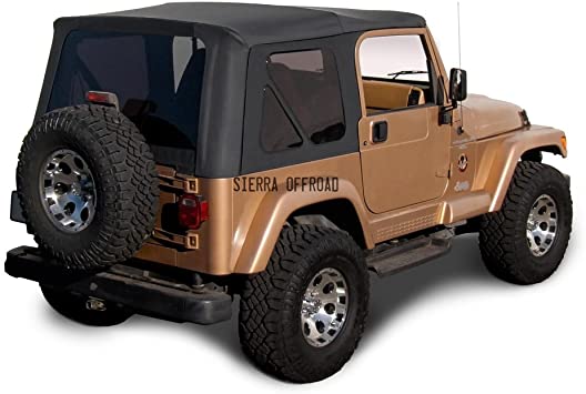 Factory Style Soft Top with Tinted Windows with matching Upper Door Skins  Spice Denim 1997-2002 Sierra Offroad Jeep Wrangler TJ Replacement Parts  Automotive prb.org.af