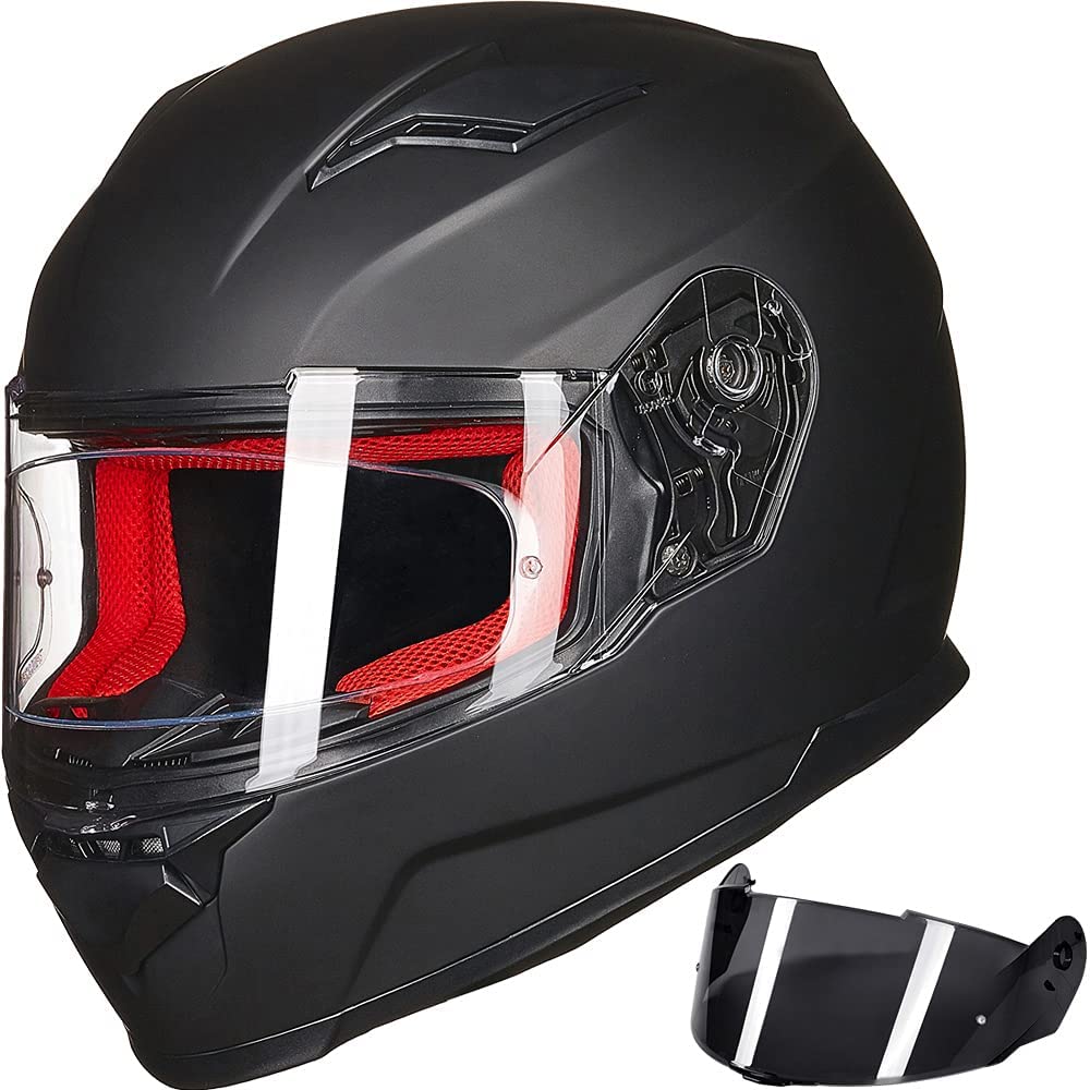 Buy ILM Motorcycle Street Bike Full Face Helmet Anti-Fog Pinlock Shield  Snowmobile Helmets DOT for Men Women (Matt Black, L) Online in Turkey.  B08CZ4WR6F