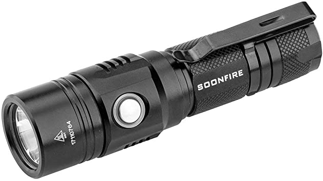 Cree XP-L LED 1050 Lumens Tactical Flashlight,USB Rechargeable Waterproof  Flashlight with Battery Beam Distance 335 Meters-Soonfire DS30 :  Amazon.co.uk: DIY & Tools