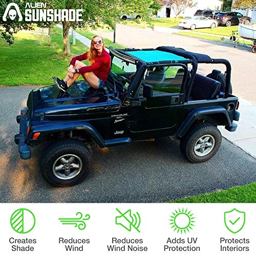 Review for ALIEN SUNSHADE Jeep Wrangler Mesh Shade Top Cover Provides UV  Protection for Your TJ Front Passengers (1997-2006)