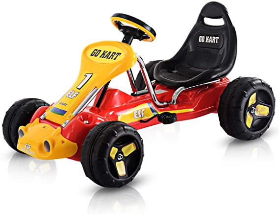 Buy Costzon Go Kart, 4 Wheel Powered Ride On Toy, Kids' Pedal Cars for  Outdoor, Racer Pedal Car with Clutch, Brake, EVA Rubber Tires, Adjustable  Seat (Blue Go Kart) Online in Vietnam.