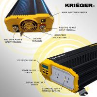 Krieger 1100-Watt Power Inverter With Cords And Manual