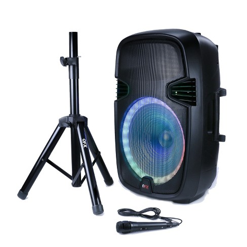 QFX 8-in Portable Party Bluetooth PA Loudspeaker, Microphone, Remote, Black  - Walmart.com | Bluetooth speakers portable, Speaker, Bluetooth speaker
