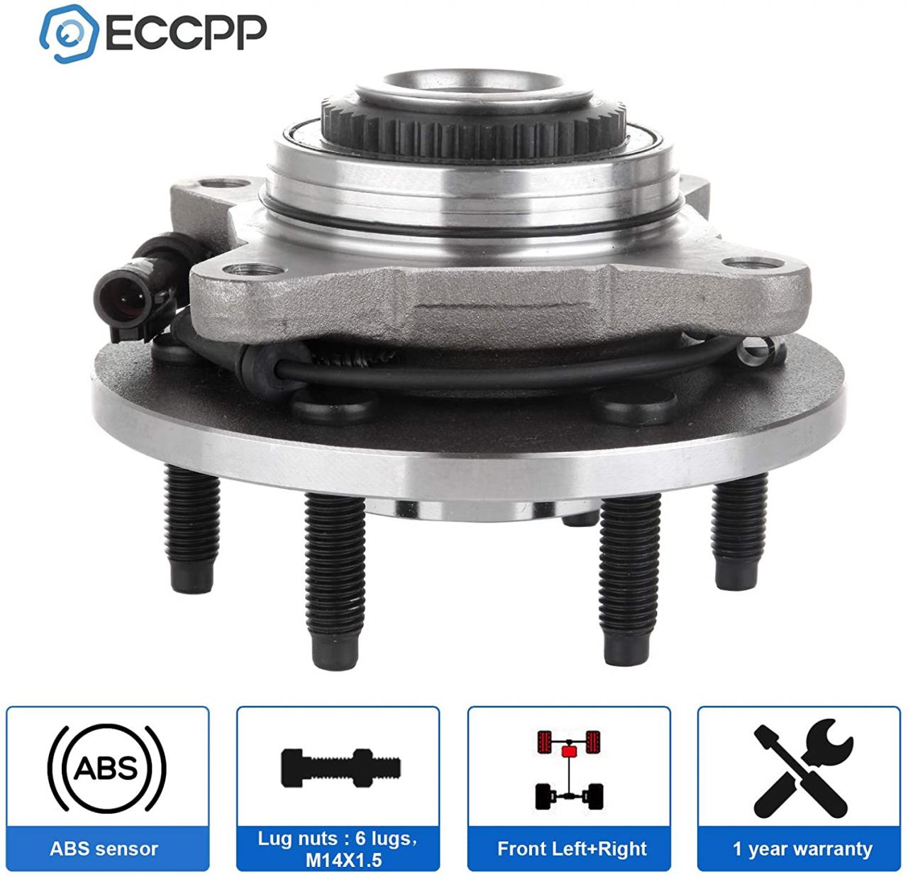 Buy ECCPP Wheel Hub Bearing Assembly New Premium Bearing and Hub Assembly  Front 6 Lugs W/ABS 515046 Online in Hong Kong. B074TCQSR9