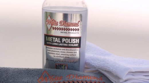 White Diamond Metal Polish with Long Lasting Sealant, 12 fl oz is a cleaner,  polisher and protectant all in one. Removes oxidation and discoloration  from aluminum, brass, chrome and many other metals-