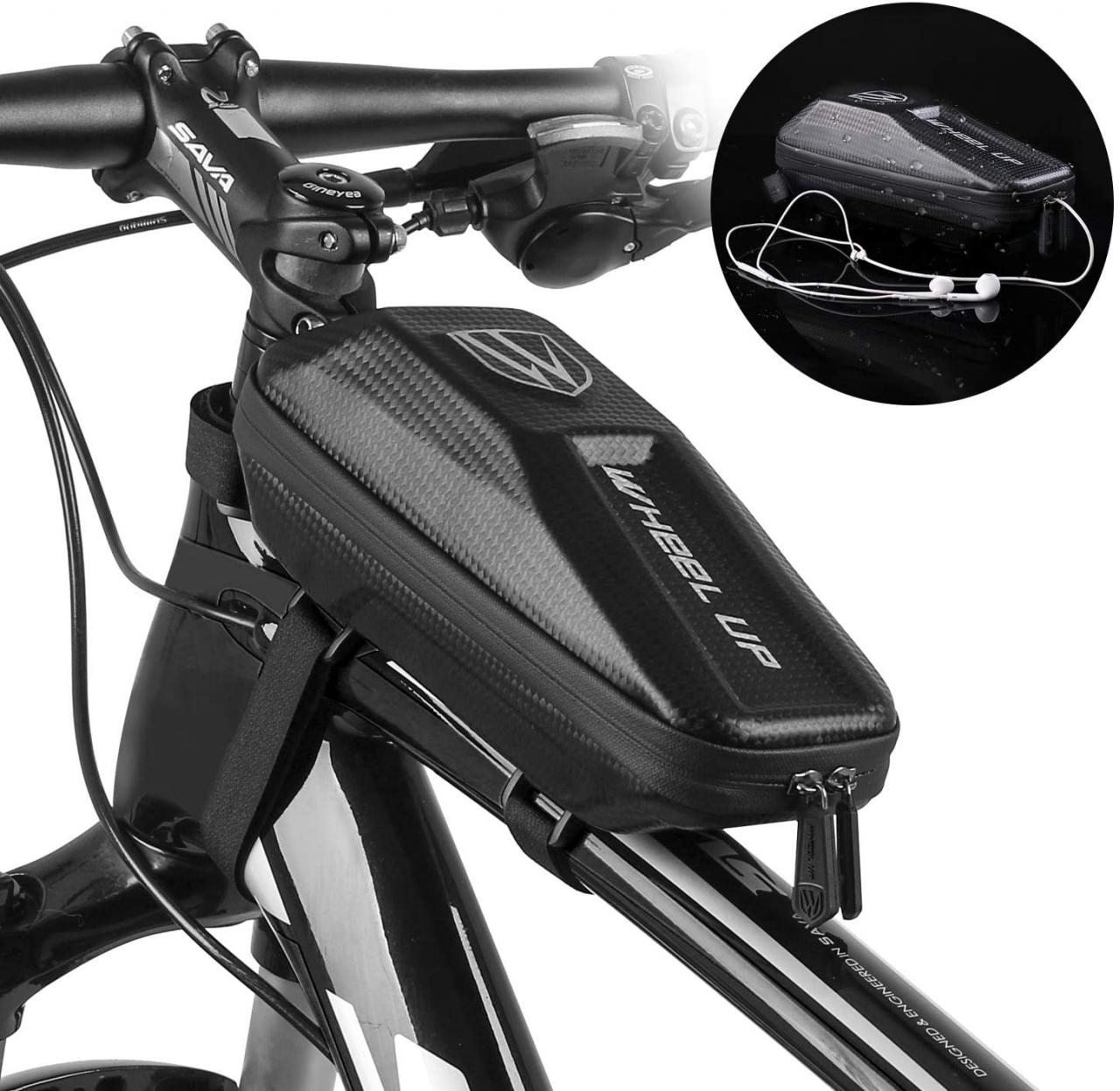 FlexDin Bike Frame Bag Waterproof Bicycle Top Tube Bag EVA Shell Shockproof  Front Handlebar Pouch Holder for Cycling Accessories : Amazon.co.uk: Sports  & Outdoors