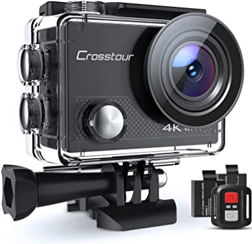 Crosstour 运动相机4K 20MP WiFi 博客相机水下40M 带遥控器IP68 防水外壳: 亚马逊中国: 摄影摄像