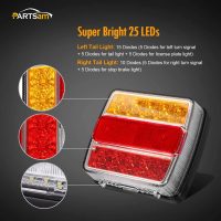 Lighting IP68 Waterproof Universal 2X 15 LED Trailer Rear Light Board Tail  Brake Stop Indicator License Plate Light Lamp Partsam Magnetic LED Trailer  Towing Light Kit w/Reflex 24ft Cable with 7 Pin