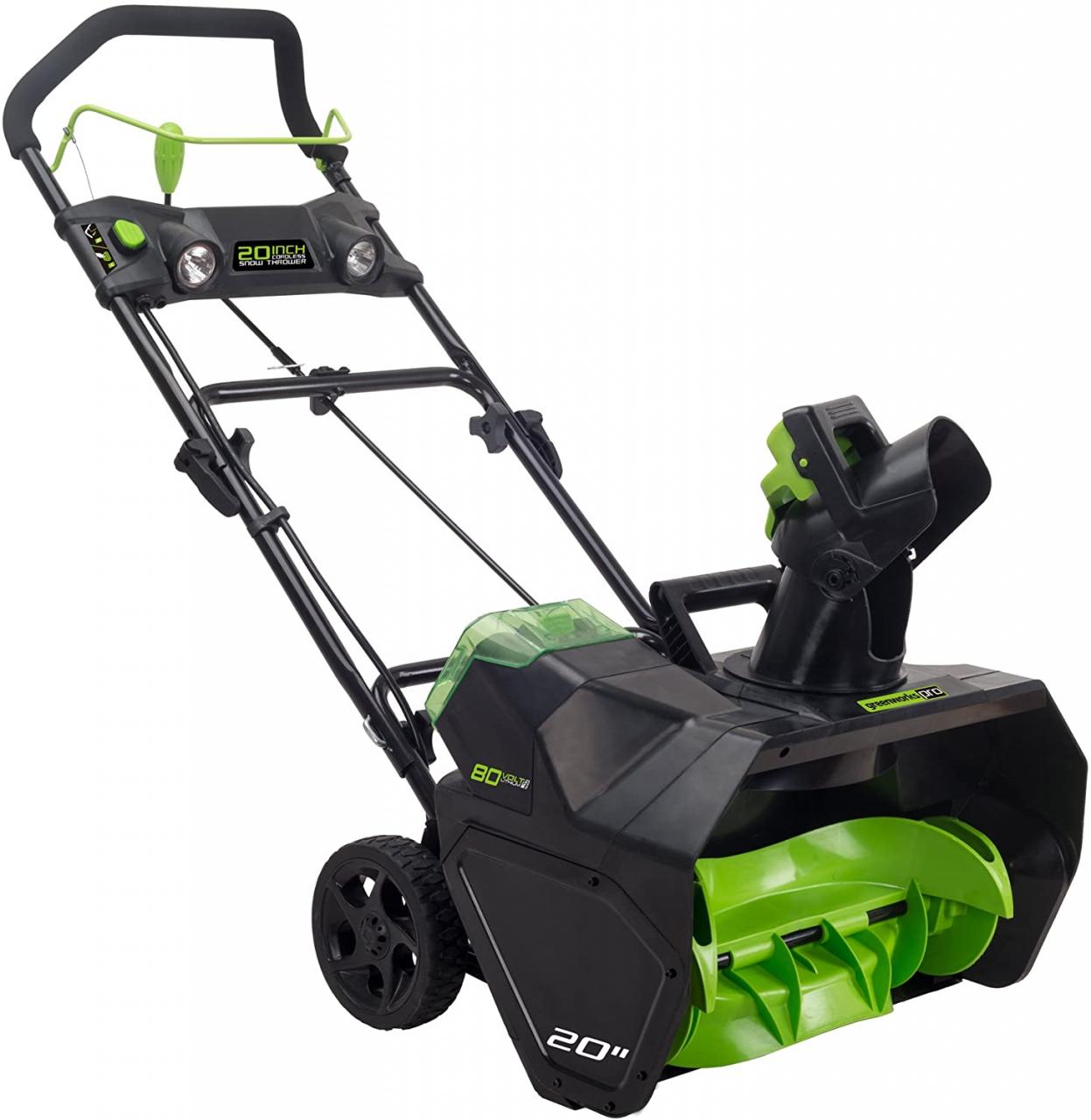 Greenworks Pro 80-Volt Max 20-in Single-Stage with Auger Assistance Cordless  Electric Snow Blower 2 Ah (Battery Included) in the Cordless Electric Snow  Blowers department at Lowes.com