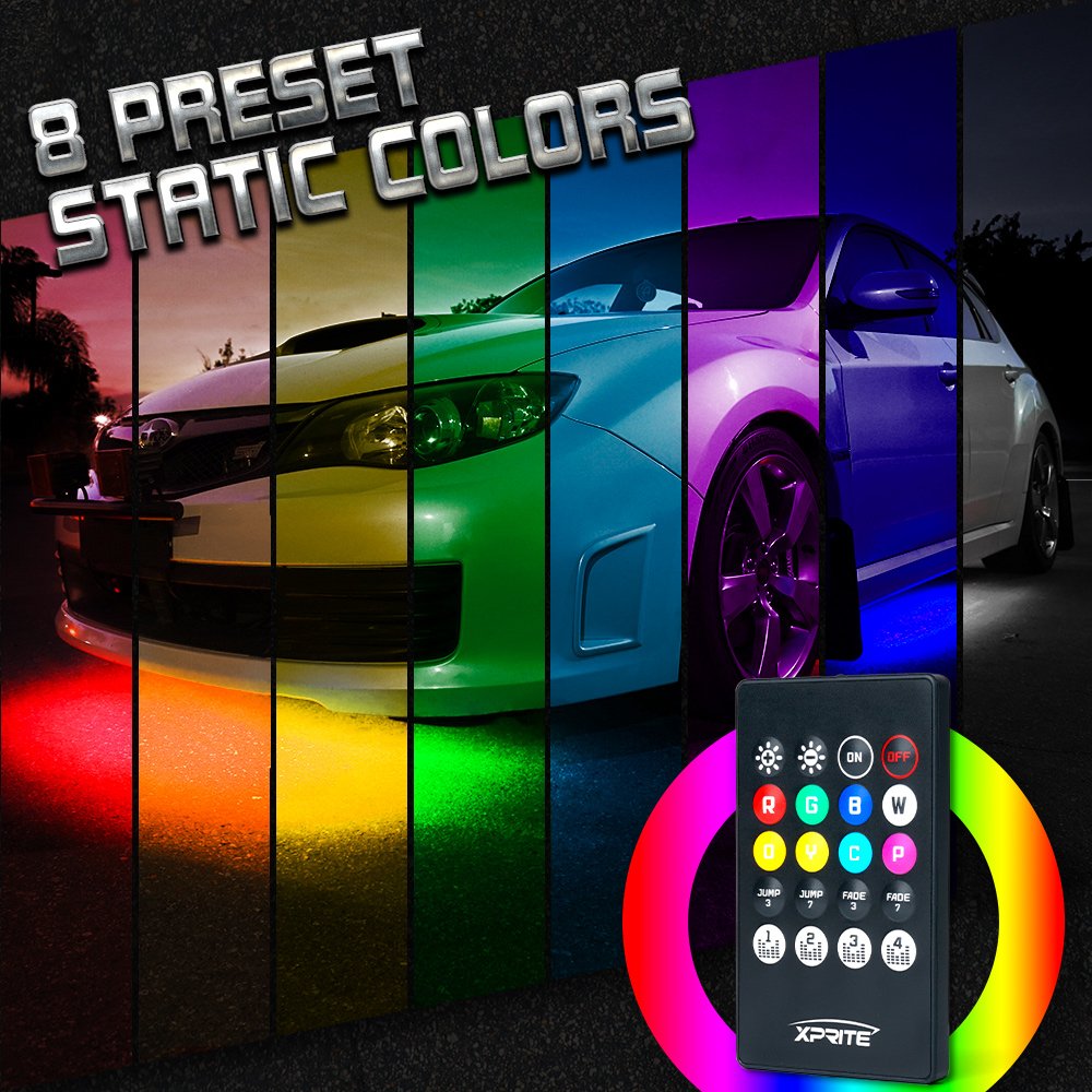 Xprite Car Underglow RGB Dancing Light Kit with Wireless Remote Control 6PC  Underbody SMD 5050 LED Glow Neon Strip Lights for Trucks Neon Accent Lights  hauglegesenter Light & Lighting Accessories