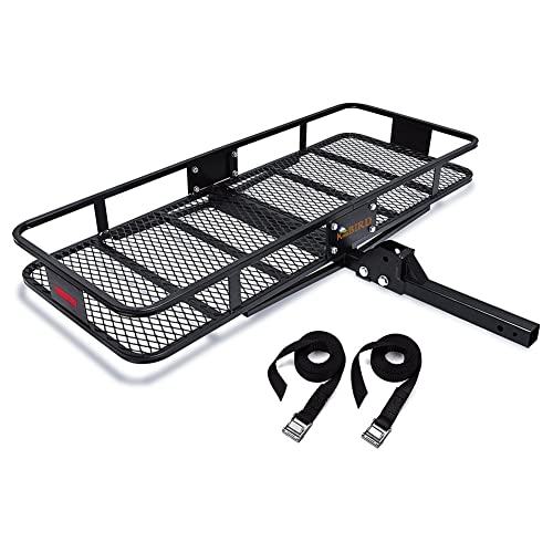 Rage Powersports 2-Bicycle 60 Folding Cargo Carrier Basket Rack Combo for 2  Hitches Automotive Exterior Accessories