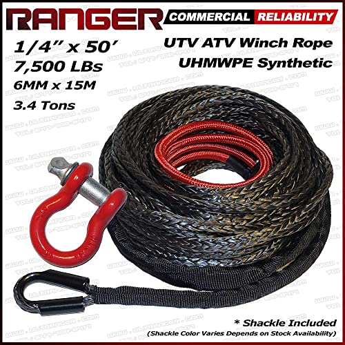 Offroading Gear 50x3/16” Synthetic Winch Rope Kit w/Snap Hook and Rubber  Stopper for 4x4/ATV/etc. Exterior Accessories Towing Products & Winches  montibello.com