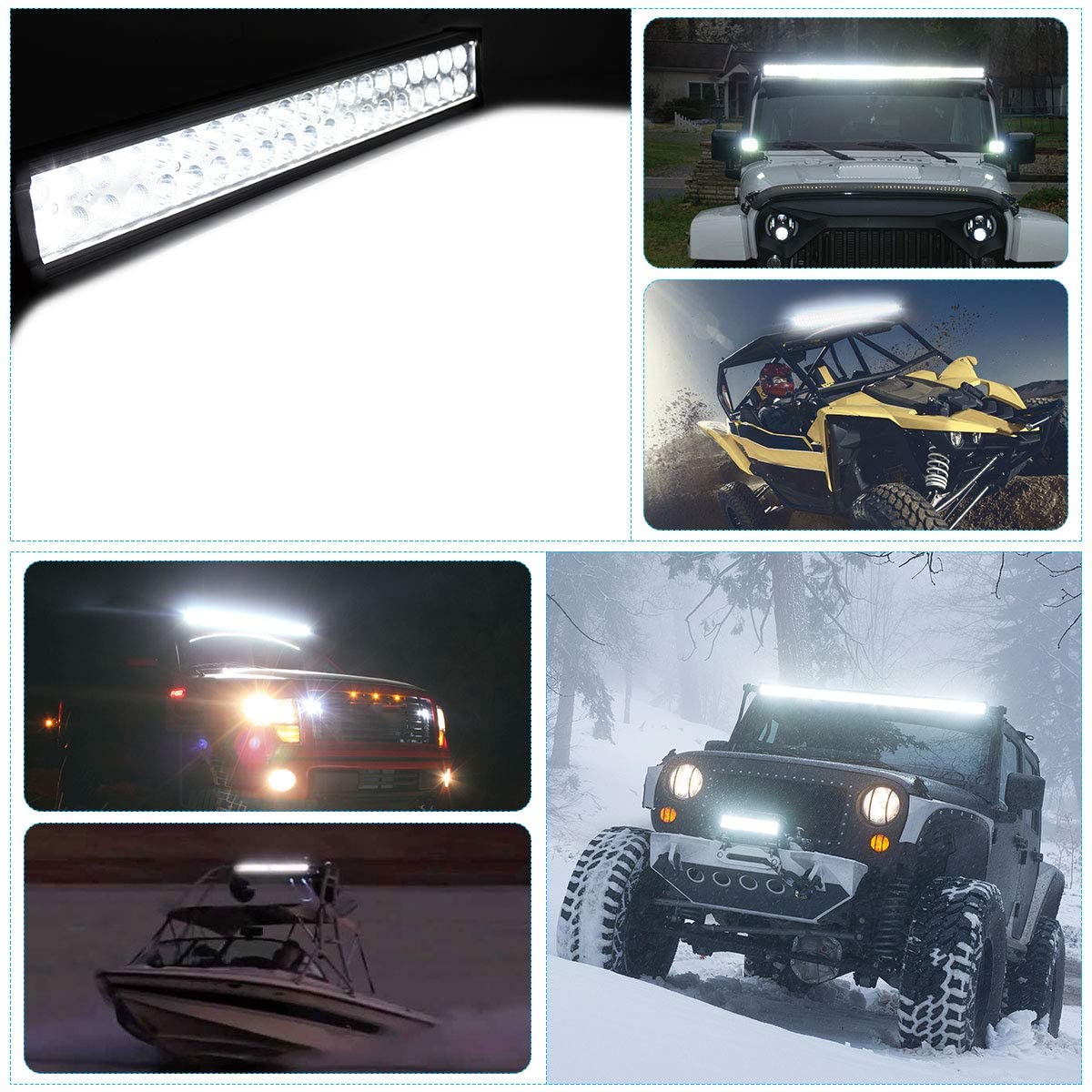 Buy YITAMOTOR 21 Inch Light Bar Offroad Spot Flood Combo Led Bar Waterproof  Dual Row LED Work Light with Wiring Harness compatible for Truck, 4X4, ATV,  Boat, Jeep, LED Light Bar 120W