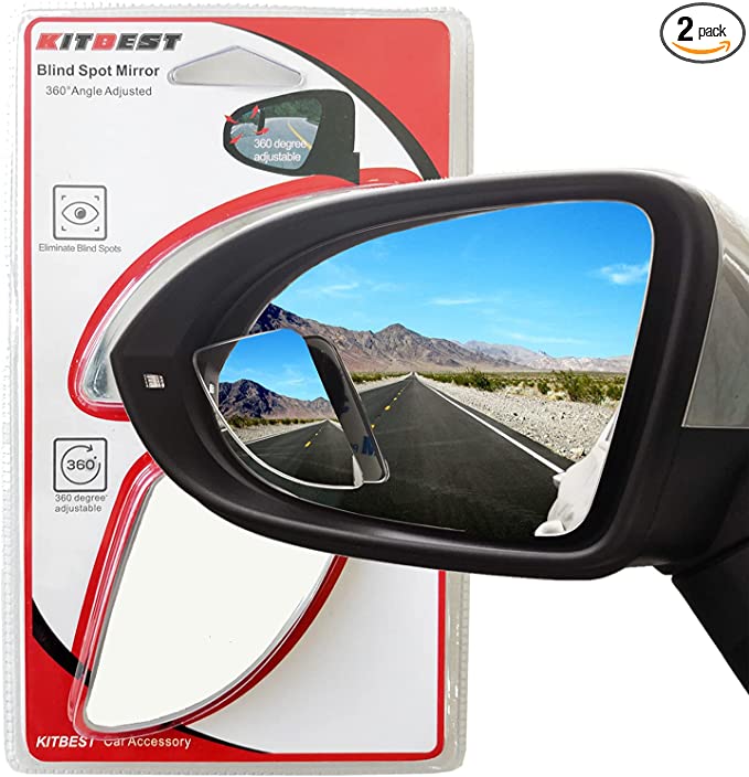 Buy KITBEST Blind Spot Mirror, Blindspot Mirror for Car Side View Mirror  Frameless HD Glass Convex Rear View Mirror with Wide Angle Adjustable Stick  On Design, Pack of 2 Online in Indonesia.