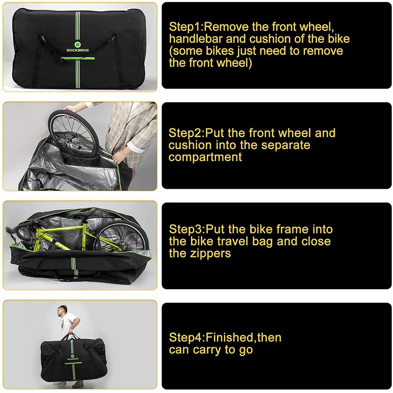 ROCKBROS Bike Travel Bag Bike Carry case Bicycle Travel case MTB Road  Mountain Folding Bike Transport Bag for 19