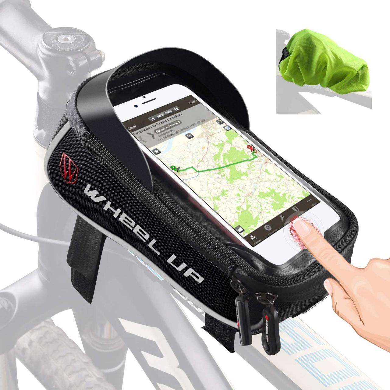 Buy FlexDin Bike Frame Bag Waterproof Top Tube Bicycle Bag Touch-ID Unlock  Cell Phone Holder Mount with Full-Size Rain Cover for iPhone XS/7/8 Plus  Huawei Samsung Galaxy Online in Turkey. B07R4LPQ4L