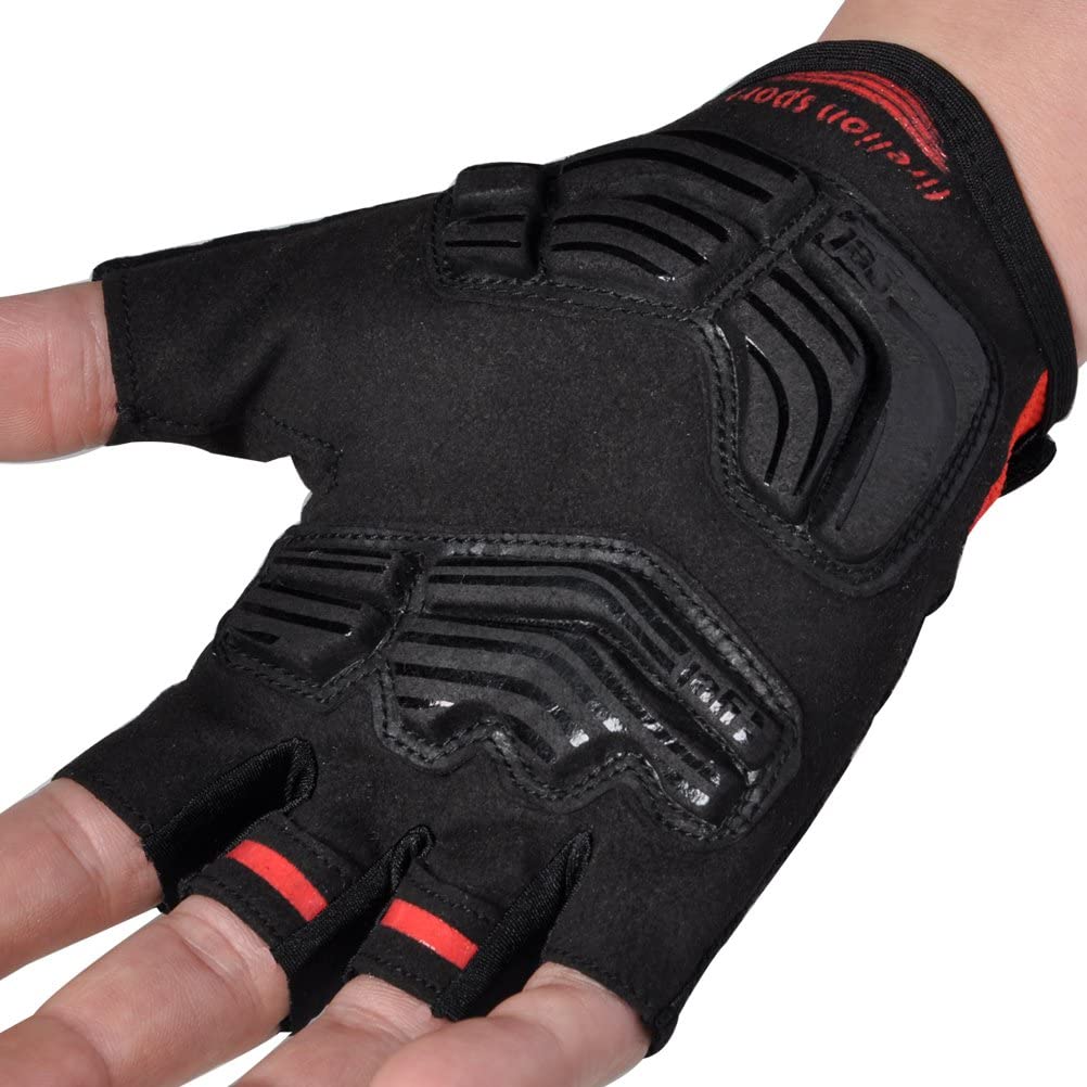 Buy FIRELION Mens Cycling Gloves Half Finger Bike Glove MTB DH Road Bicycle  Gloves Padded Shock-Absorbing Anti-Slip Breathable Short Sports Gloves  Unisex Women Online in Indonesia. B019ZJKYEI