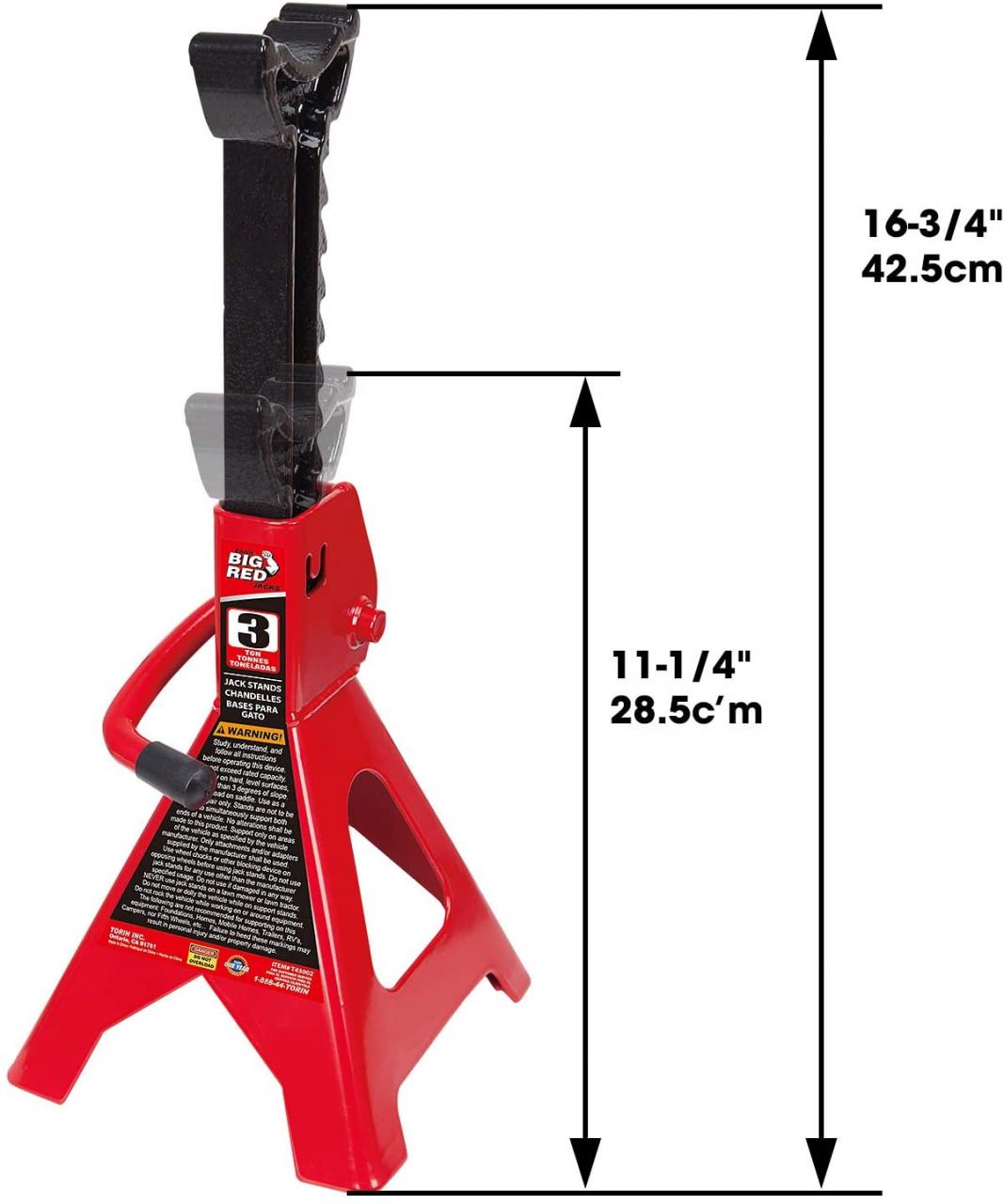 Torin Big Red 6 Ton Capacity Heavy Duty Locking Double Steel Jack Stands,1  Pair fratelli.co.at