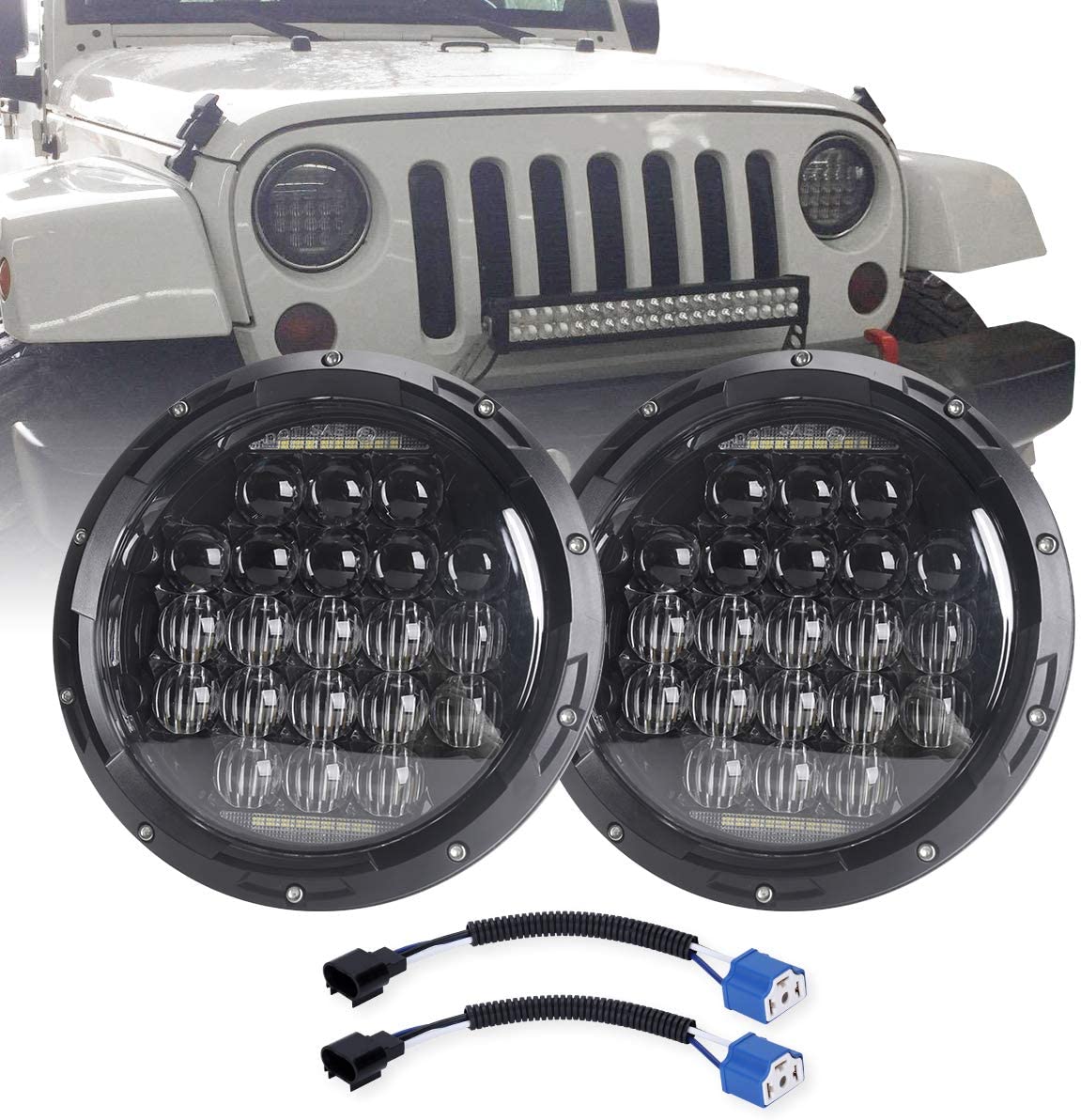 Buy COWONE 7 Inch Round 5D 2021 Design 130w LED Projector Headlight with  DRL Compatible with Jeep Wrangler JK TJ LJ CJ for Harley Motorcycles Online  in Senegal. B0744F5ZMD