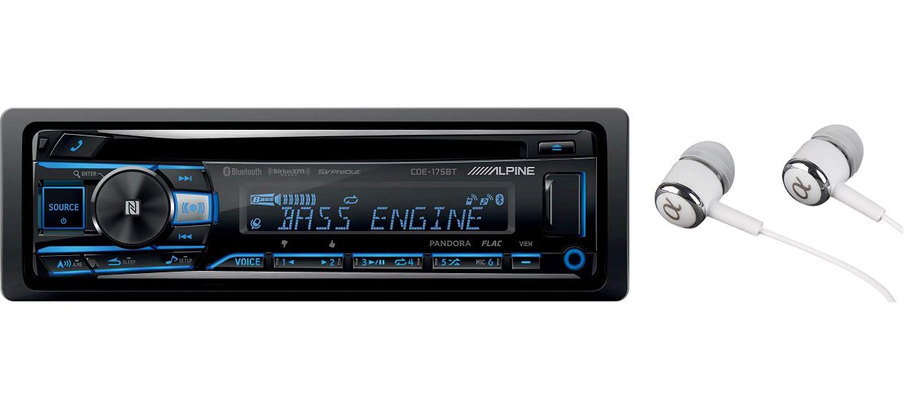 Alpine CDE-175BT Single DIN Bluetooth in-Dash CD Front USB & Auxiliary MP3  ID3 Tag AM/FM SiriusXM Ready Apple iPhone 6/6+ and iOS-8 Car Stereo  Receiver, HD Radio Built-in/Free ALPHASONIK Earbuds- Buy Online