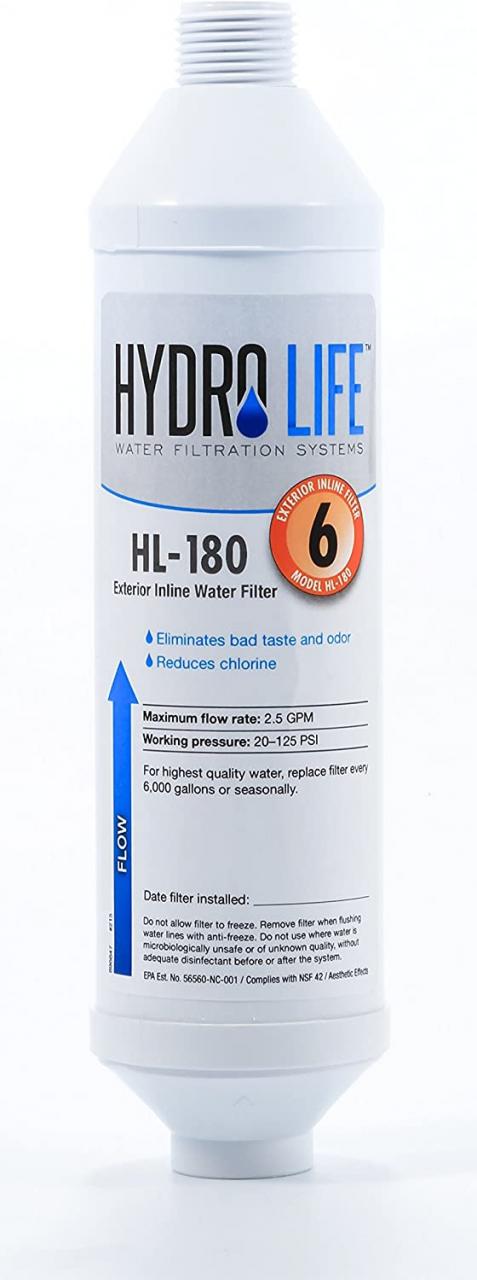 APLNSB002UC6VJK Hydro Life 52133 HL-180 Disposable Inline Hose Filter