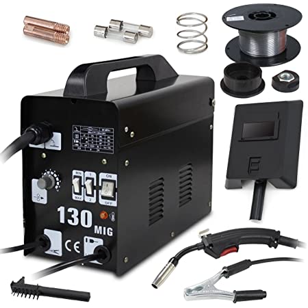 Super Deal Black Commercial MIG 130 AC Flux Core Wire Automatic Feed Welder  Welding Machine w/